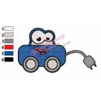 Electric car Embroidery Design